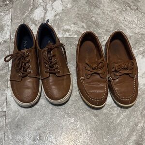 Nautica (Y1 and Y2) Tan Boat Shoes (BOTH Pairs)